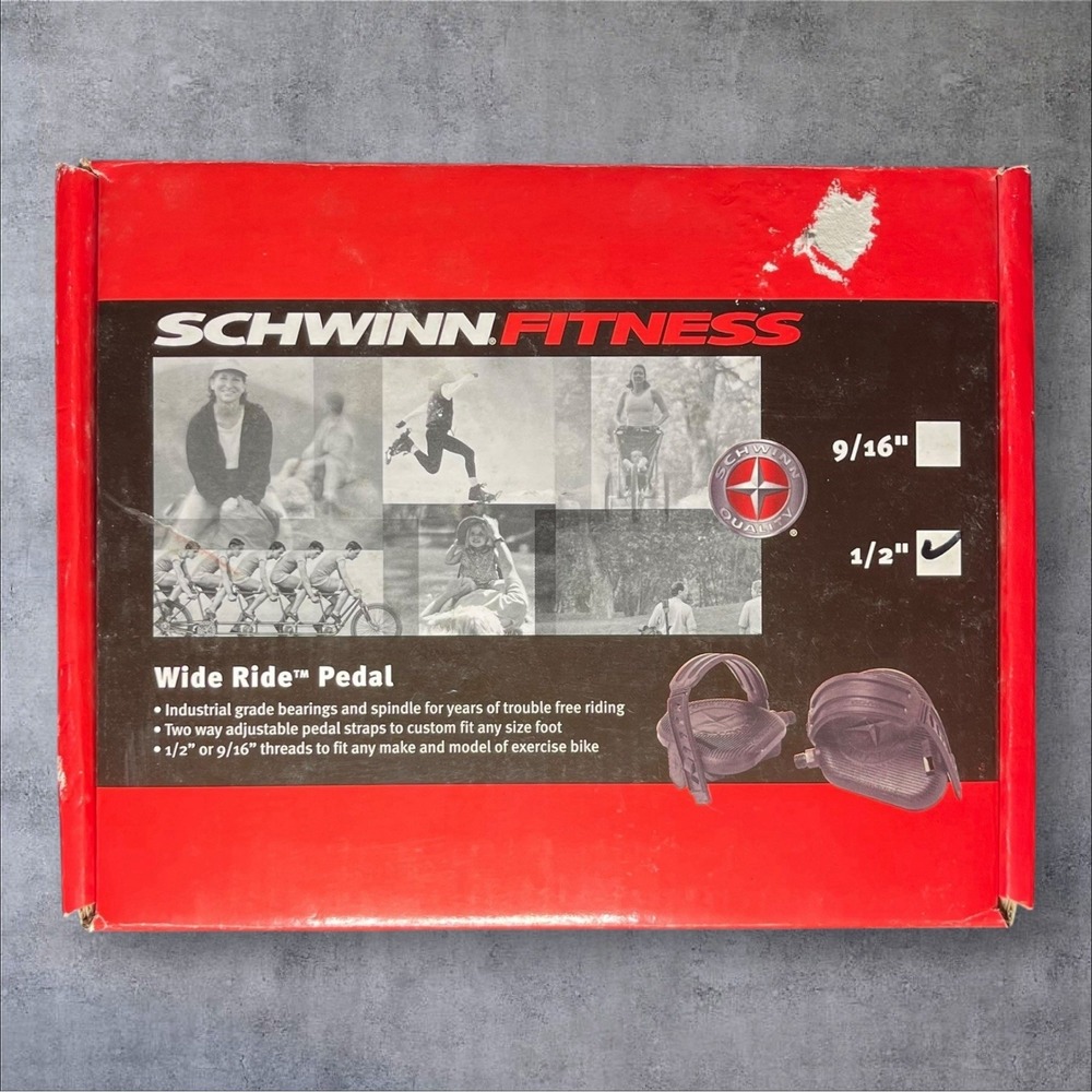 Schwinn Fitness Wide Ride Pedal 1/2" - Thread Designed For Indoor Exercise